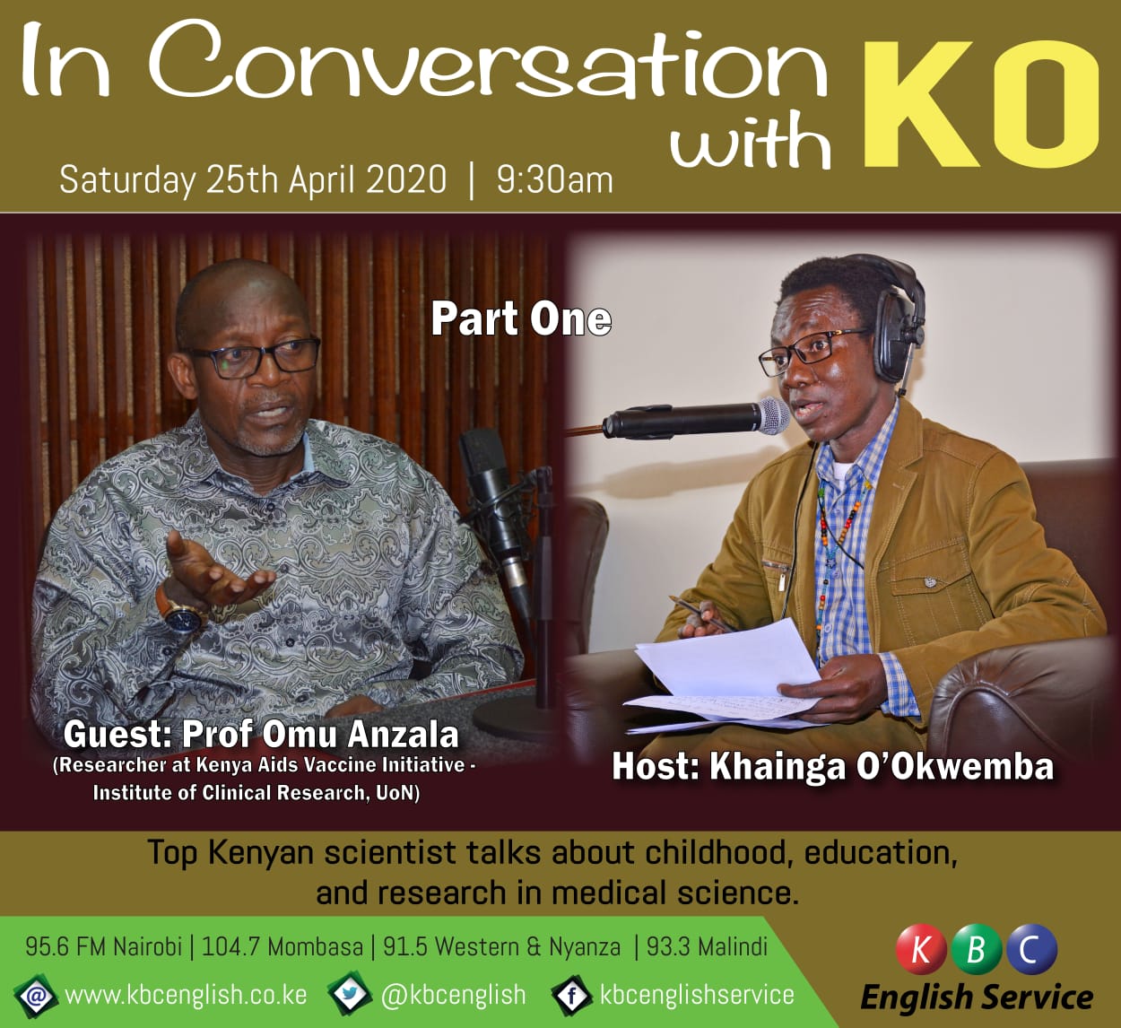 Prof. Omu Anzala KBC English Service Radio interview.