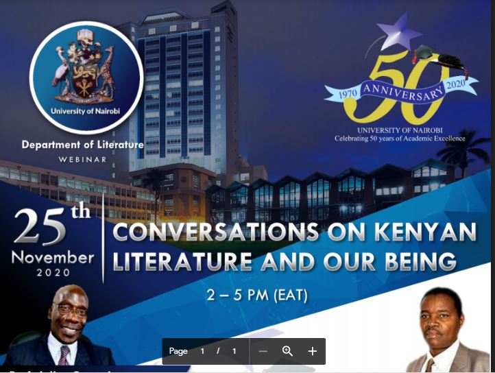 UoN@50: Conversations on Kenyan Literature and our Being.”