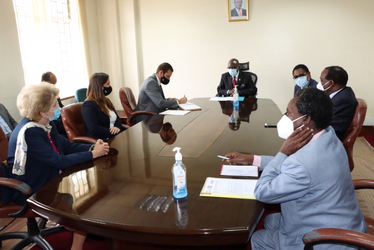 Hungarian ambassador to Kenya His Excellency Dr. Zsolt Mészáros and his counterpart from Slovenia hosted by Prof. Julius Ogengó and CHS Principal, Prof. James Machoki.