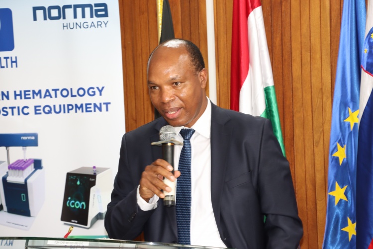 Dr. Julius Kiboi, Chairman Department of Surgery delivers his address during the handover ceremony.