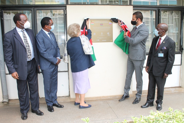 The unveilling of the plaque.