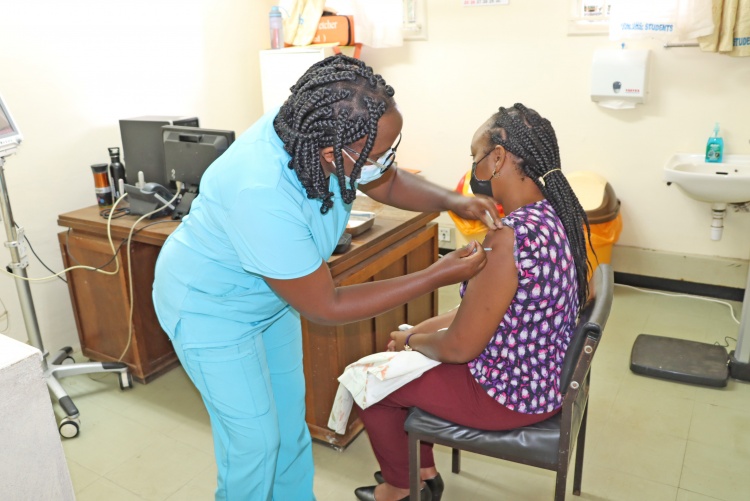 Launch of COVID-19 vaccination campaign at the University of Nairobi.
