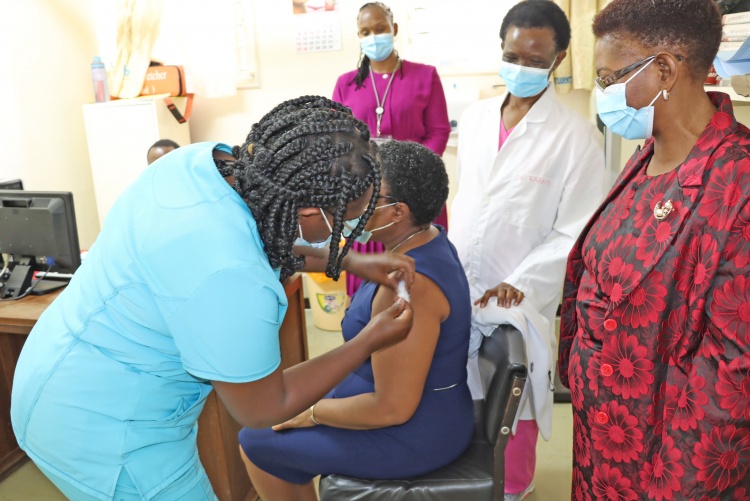 Launch of COVID-19 vaccination campaign at the University of Nairobi.