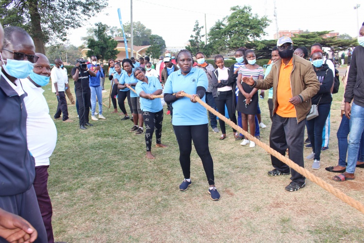 CHS women tug of war team in action.