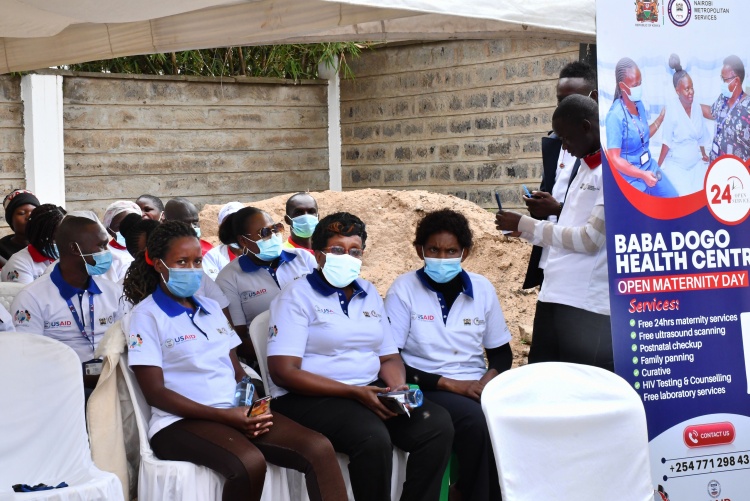 Medical team of the Baba Dogo Health Centre in attendance 