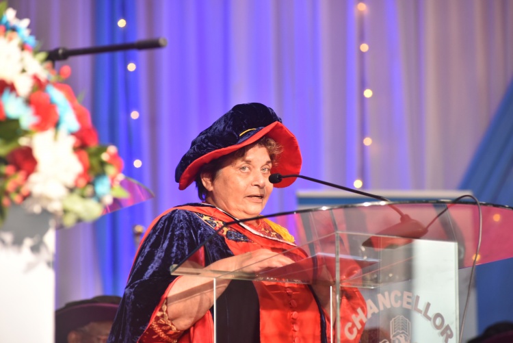 University Chancellor addressing the graduands
