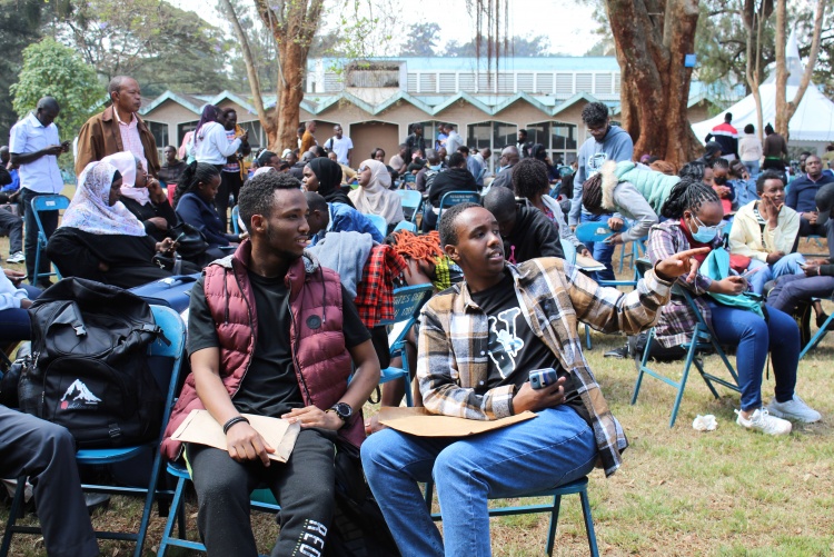 New students waiting for admission.