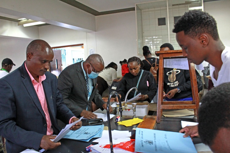 Students being admitted into their different departments 