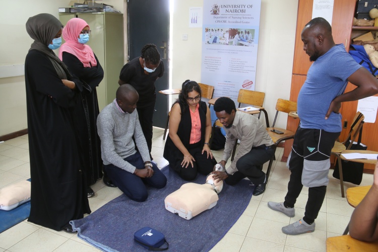 giving rescue breaths 