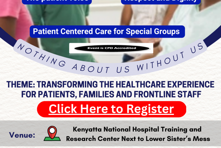 KNH-UoN Patient and Family Centered Care Symposium 2023 poster.