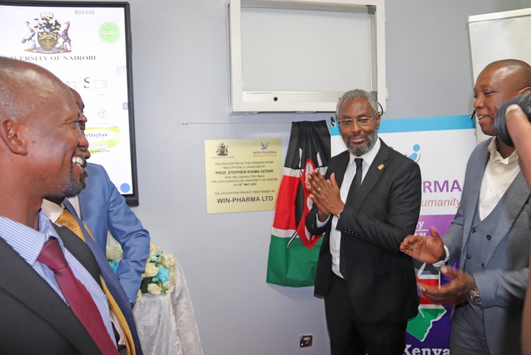 The Vice Chancellor Prof. Stephen Kiama launches Orthopaedic Surgery multimedia seminar room.