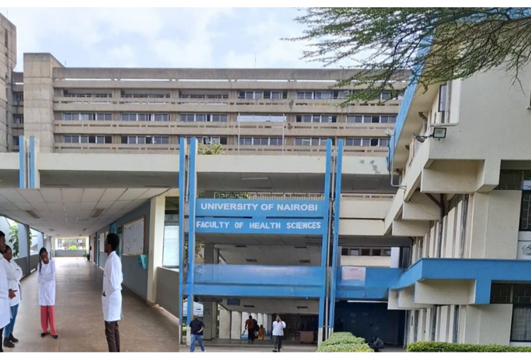 Faculty of Health Sciences on 29th November. Inset: A group of pre-clinical students sharing a light moment with their mentor, a senior student guiding them through their early steps in medicine. The calm weekend corridors form a fitting backdrop, highlighting both the serenity of the campus and the warmth of peer mentorship.