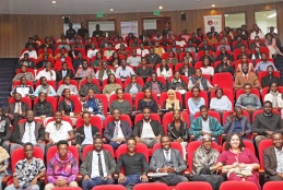 A group photo of the Association of Medical Students of the University of Nairobi (AMSUN) 2024 participants.