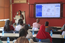 Dr. Serah Ndegwa makes a presentation during the lecture.