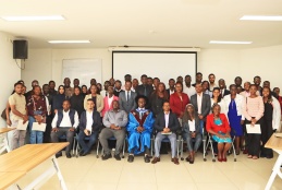 A group photo of student awardees from the Faculty of Health Sciences and Dean, Prof. Daniel Ojuka during the University of Nairobi student recognition awards 2026.